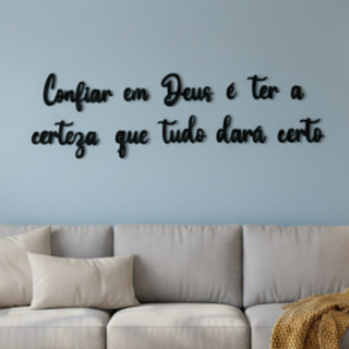 Frase Decorativa Parede Versículo Bíblico Parede MDF Premium em Oferta na Shopee