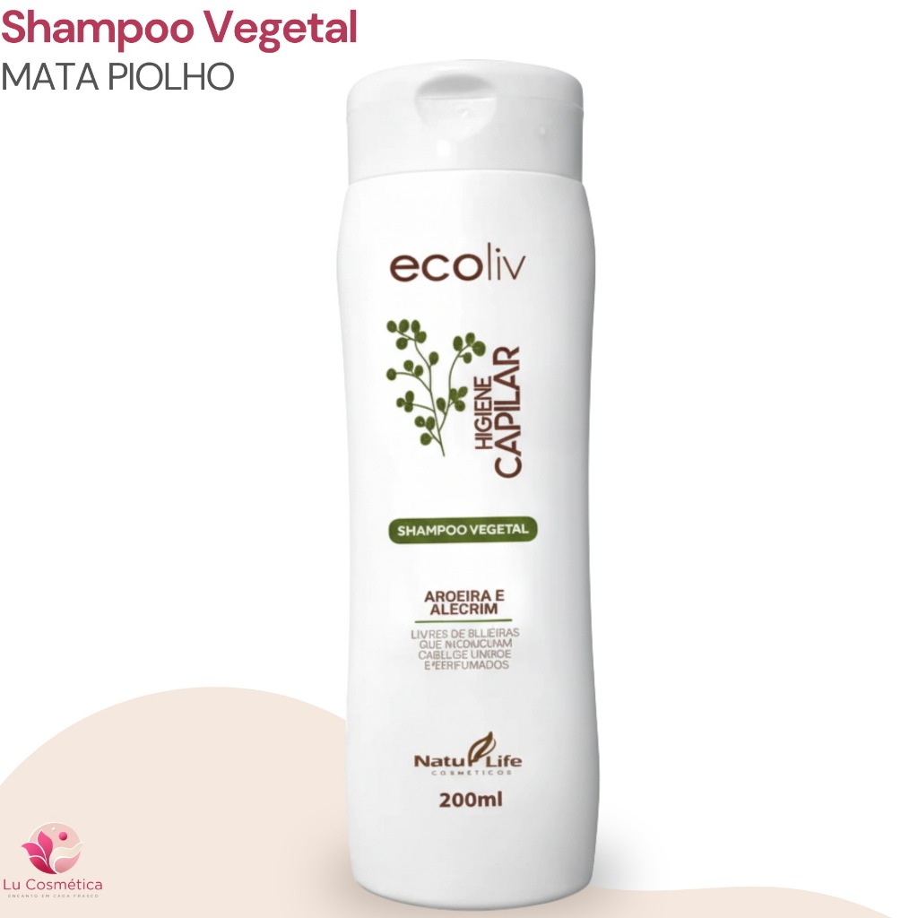 Shampoo Vegetal Mata Piolho Ecoliv Natulife 200ml  Limpeza Profunda e Proteção Natural