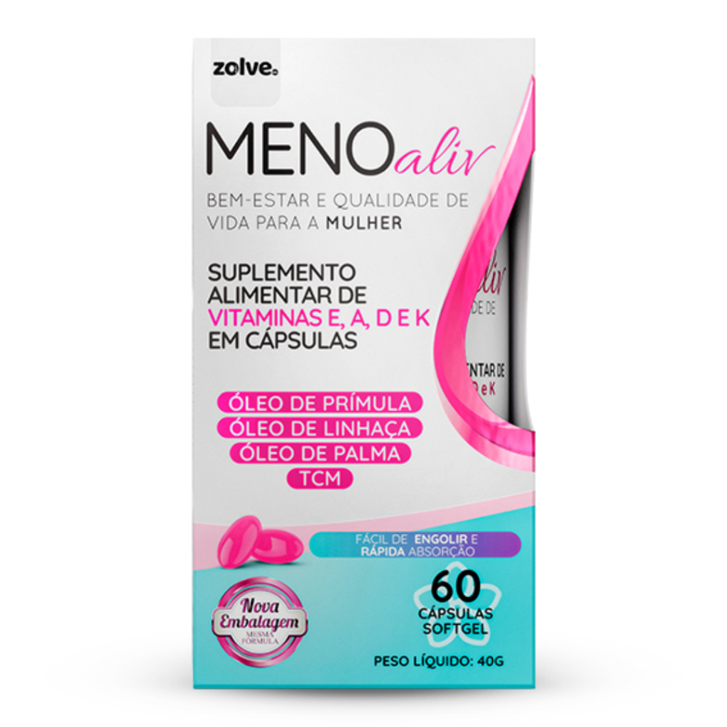 Meno Aliv ® - 1 Pote - 60 Cápsulas - Óleo de Prímula em Oferta na Shopee