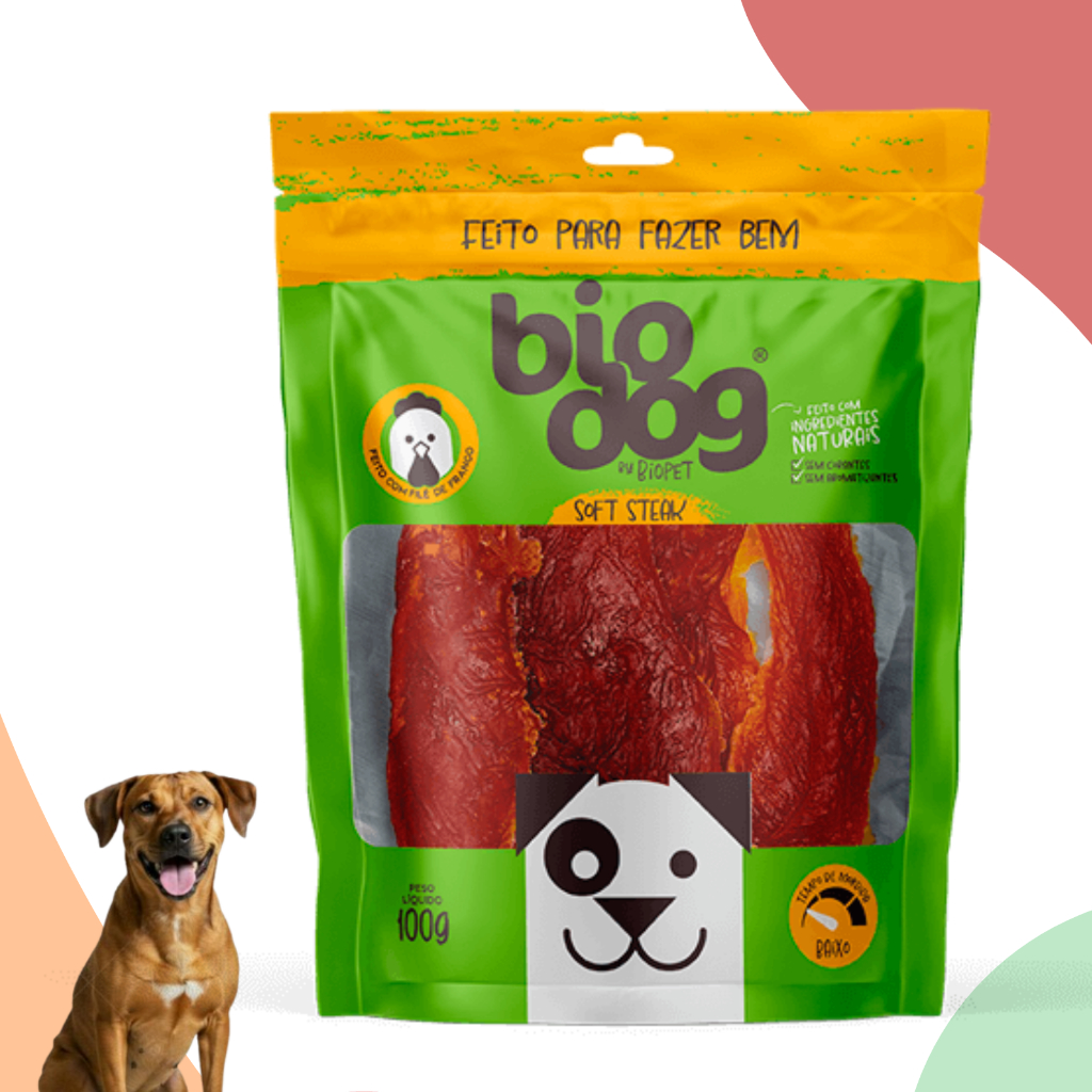 Snack Bio Dog para Cães Adultos e Filhotes Gourmet Soft Steak 100g