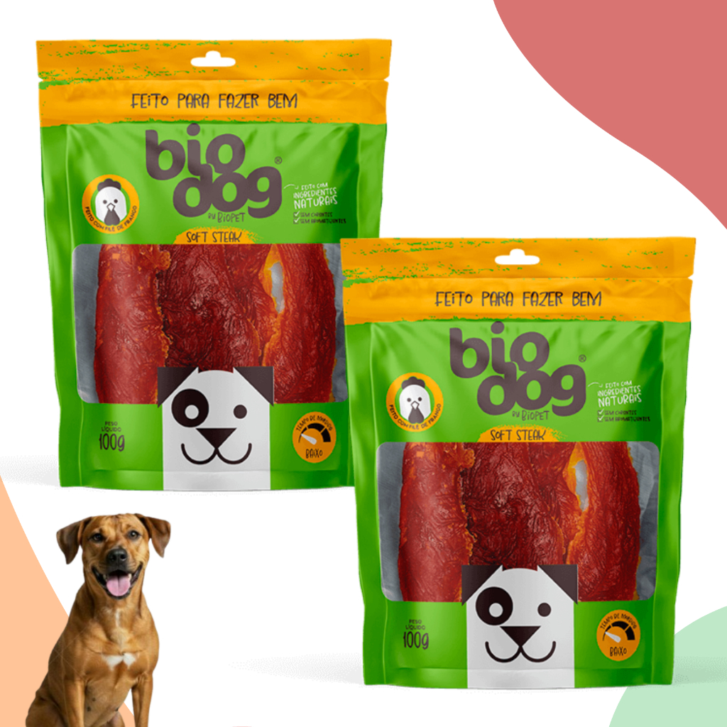 Snack Bio Dog para Cães Adultos e Filhotes Gourmet Soft Steak 2UN 100g