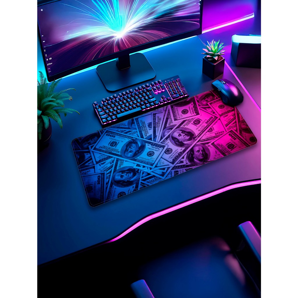 Mouse Pad Gamer Sublimado com Excelente Qualidade Emborrachado Tema Need For Speed e Dollar Com Costura nas Bordas