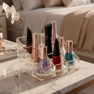 Organizador de Esmaltes em Acrílico – Suporte Multiuso para Cosméticos e Maquiagem em Oferta na Shopee