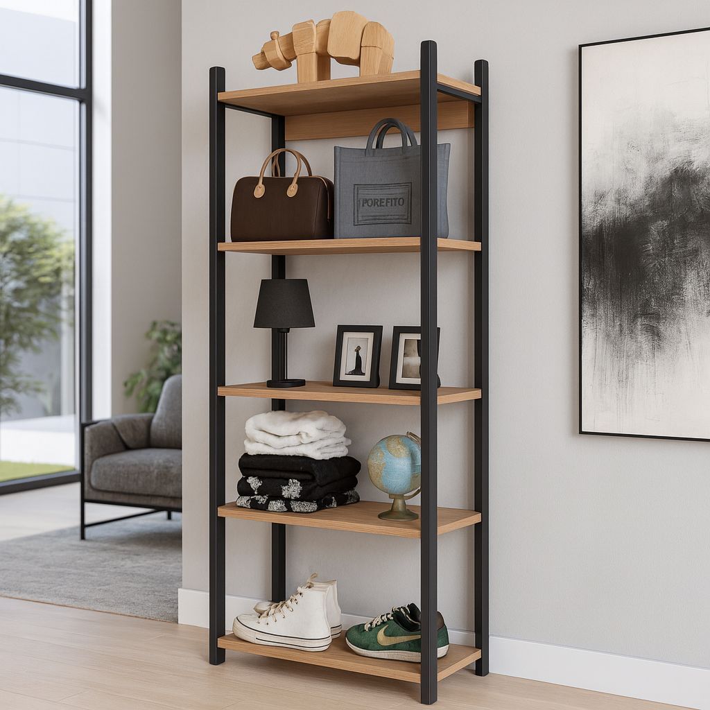 Estante Multiuso Industrial Estilo Vintage com 5 Prateleiras – Ideal p/ Sala ou Escritório em Oferta na Shopee