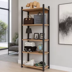 Estante Multiuso Industrial Estilo Vintage com 5 Prateleiras – Ideal p/ Sala ou Escritório