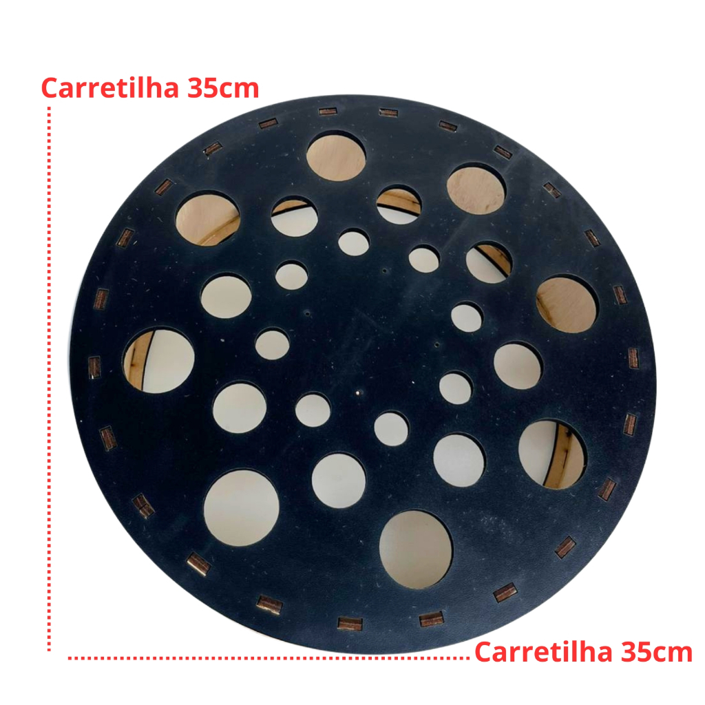Carretilha de pipa 35 cm Cor Preta , Catraca Travada