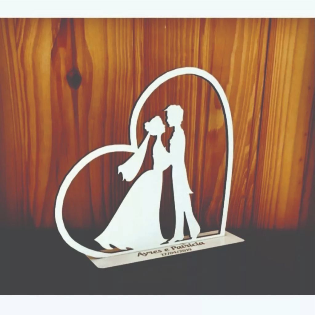 Kit de Lembrancinha Decoração Mesa Casamento Centro Casamento Personalizado em MDF
