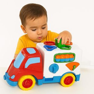 Caminhão de Brinquedo Educativo com Encaixes Colorido Brinquedo Educativo Para Bebe 1 ano