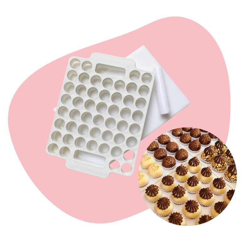 Placa Porcionadora 10g Brigadeiros - 50 Cavidades Caparroz 3 Peças 28cmx21cmx2cm em Oferta na Shopee