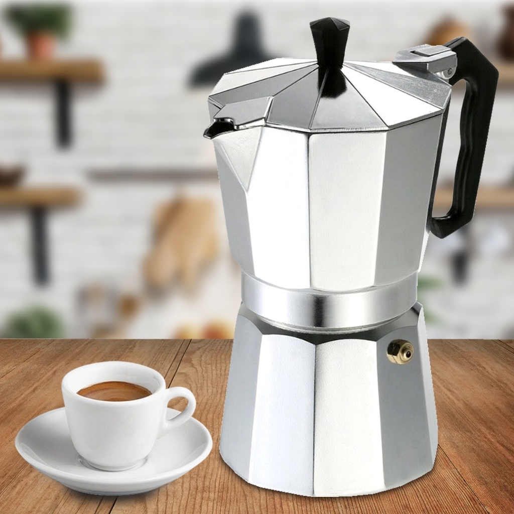 Imagem Cafeteira Italiana Moka Gourmet Serve 9 Xícaras Expresso Aço Inox Premium 450ml