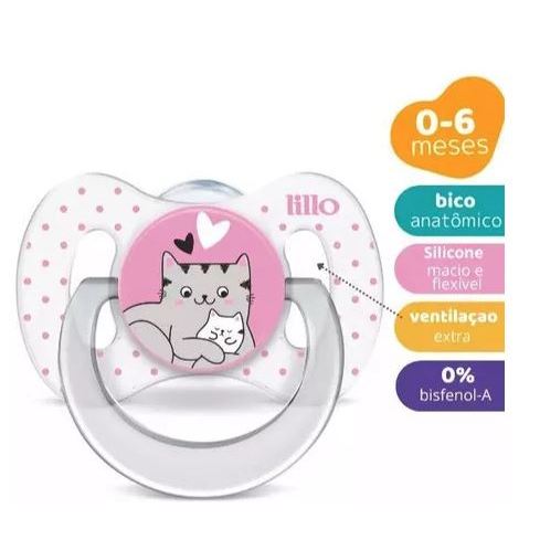Chupeta Bico de Silicone Funny Amor 0m+ Rosa - Lillo em Oferta na Shopee