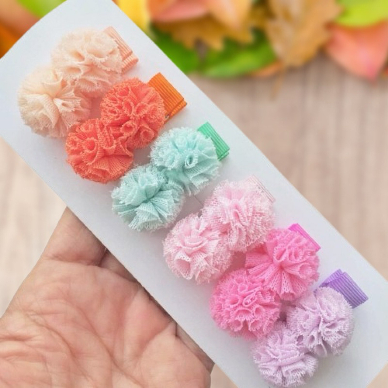 Kit 6 presilhas de bebê POMPOM Com Borrachinha Antideslizante 100% encapada