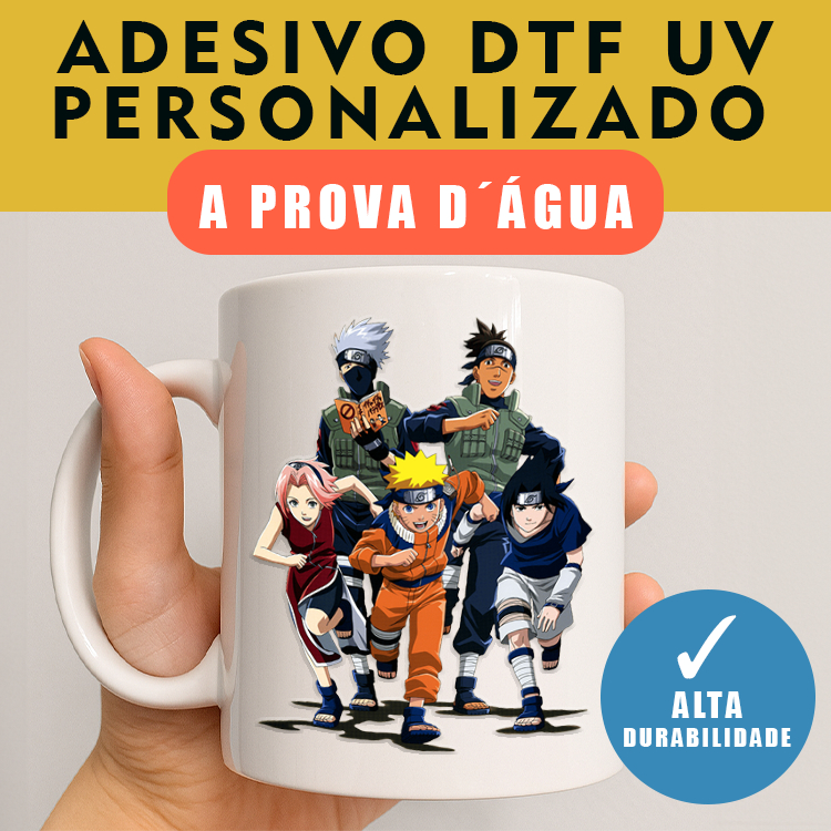 NARUTO ADESIVO DTF 8,5CM - A PROVA D'ÁGUA - MELHOR QUALIDADE, RESISTENTE DTF UV, ALTO RELEVO