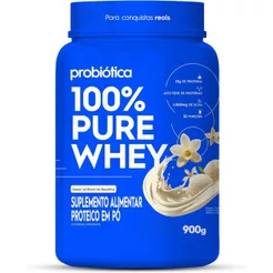 100% Pure Whey Baunilha Probiótica 900g Ganhe Coqueteleira 700ml de Brinde
