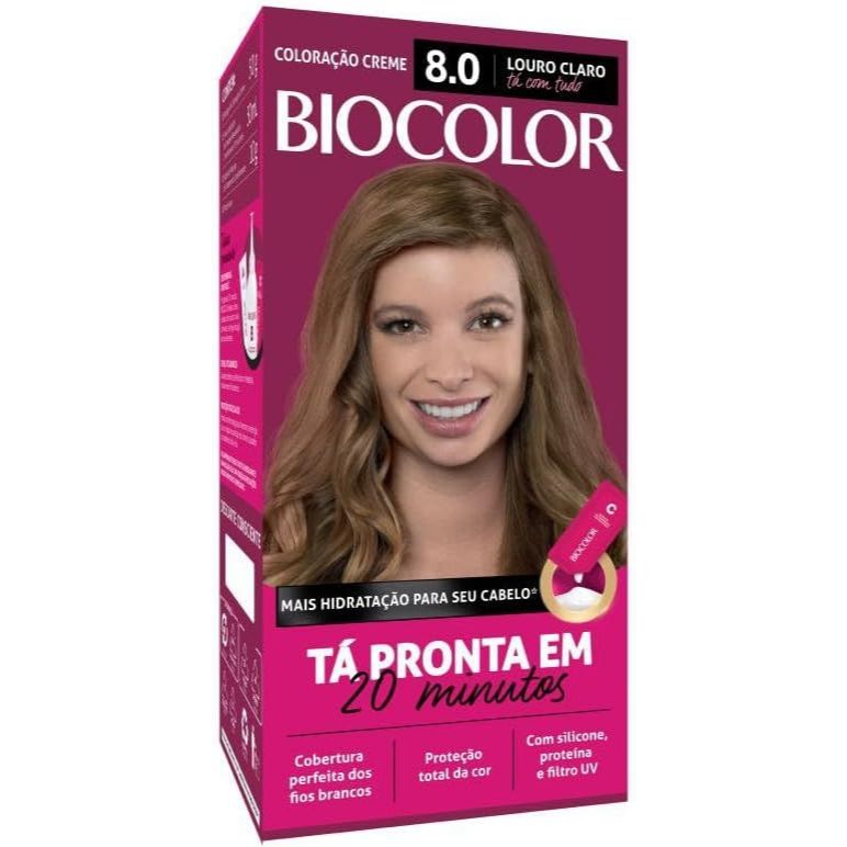 Tinta De Cabelo Biocolor Louro Claro Radia 8.0 Mini em Oferta na Shopee