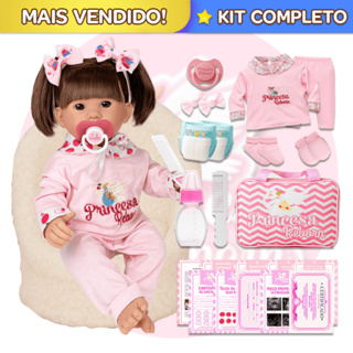 Bebê Reborn 100% Silicone Realista Boneca Barata Completa em Oferta na Shopee