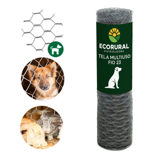 Tela Multiuso Galvanizada Fio 23 1,00x50m Proteção Para Animais