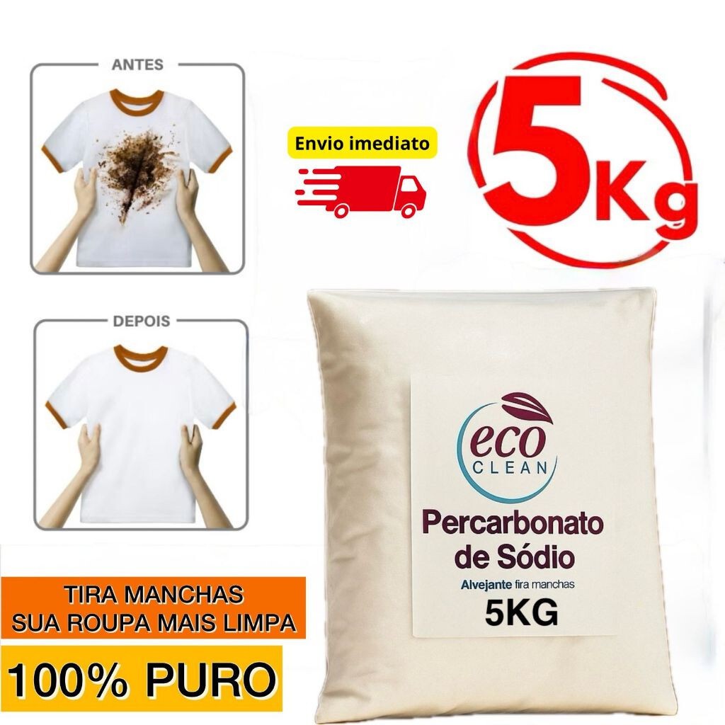 5KG Percarbonato De Sódio 100% Puro Roupas Brancas Coloridas TIRA MANCHAS 500G/1KG/2KG/