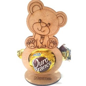 35 porta bombom urso lembrancinha aniversario personalizado com nome