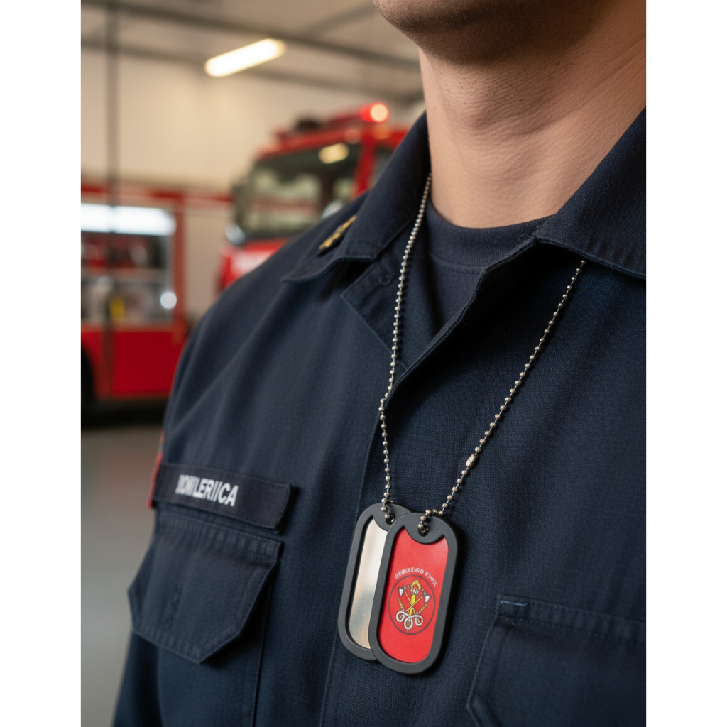 Dog Tag Placa De Identificação Vermelha em Oferta na Shopee