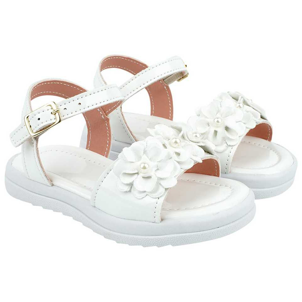Sandália Infantil Menina Confortável com Flores Delicada Papete Macia e Leve