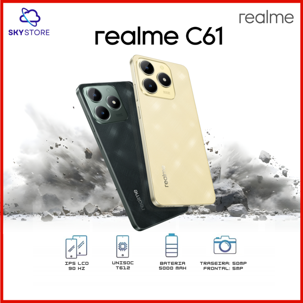 Celular Smartphone Realme C61 4G (Versão Global)  (NOVO/LACRADO)