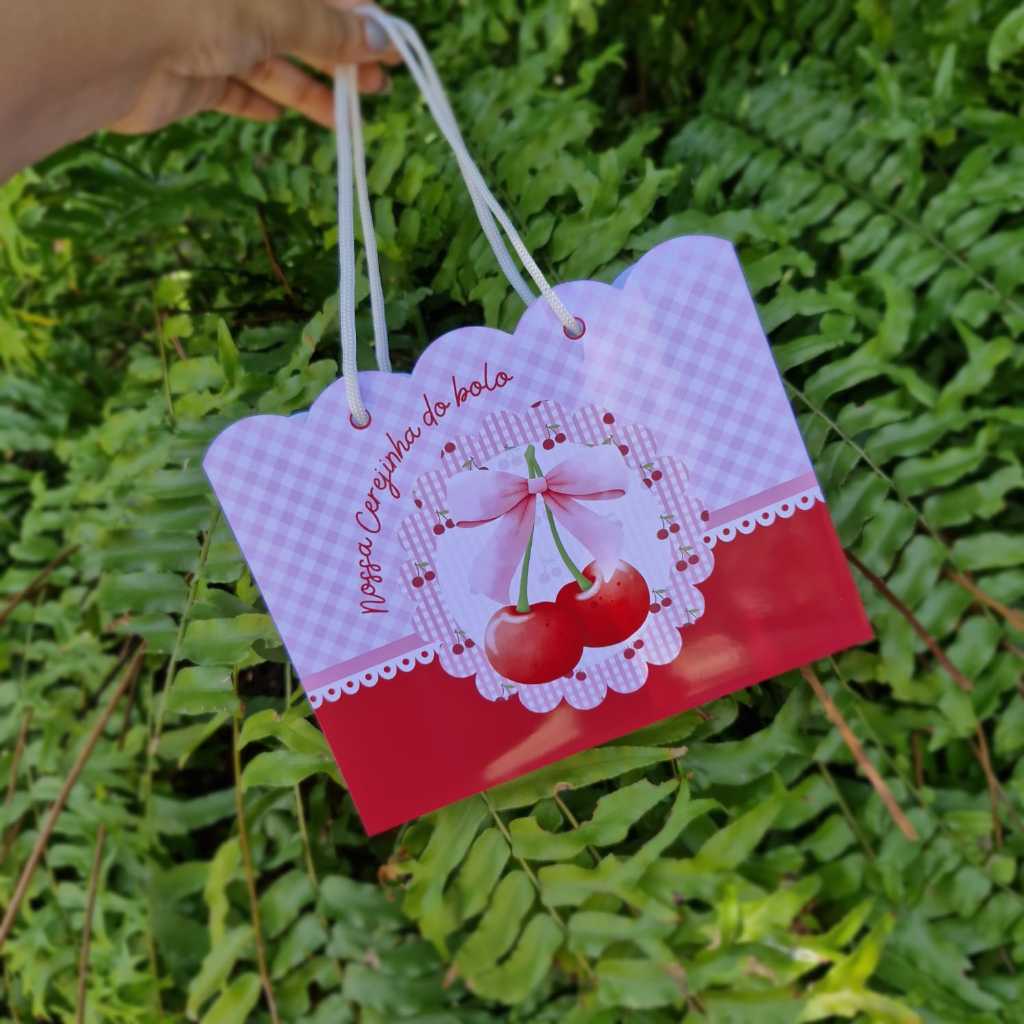 Sacolinha PEGUE E MONTE Personalizadas Cerejinha | Lembrancinha | Aniversário