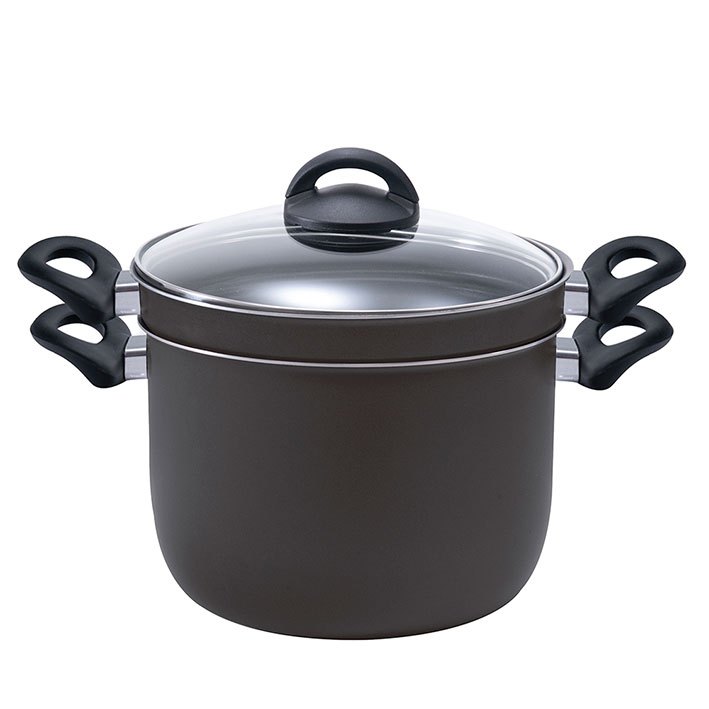 Panela Macarrão Espagueteira 2em1 Escorredor Tampa Vidro Temperado Alumínio Antiaderente Meridional em Oferta na Shopee