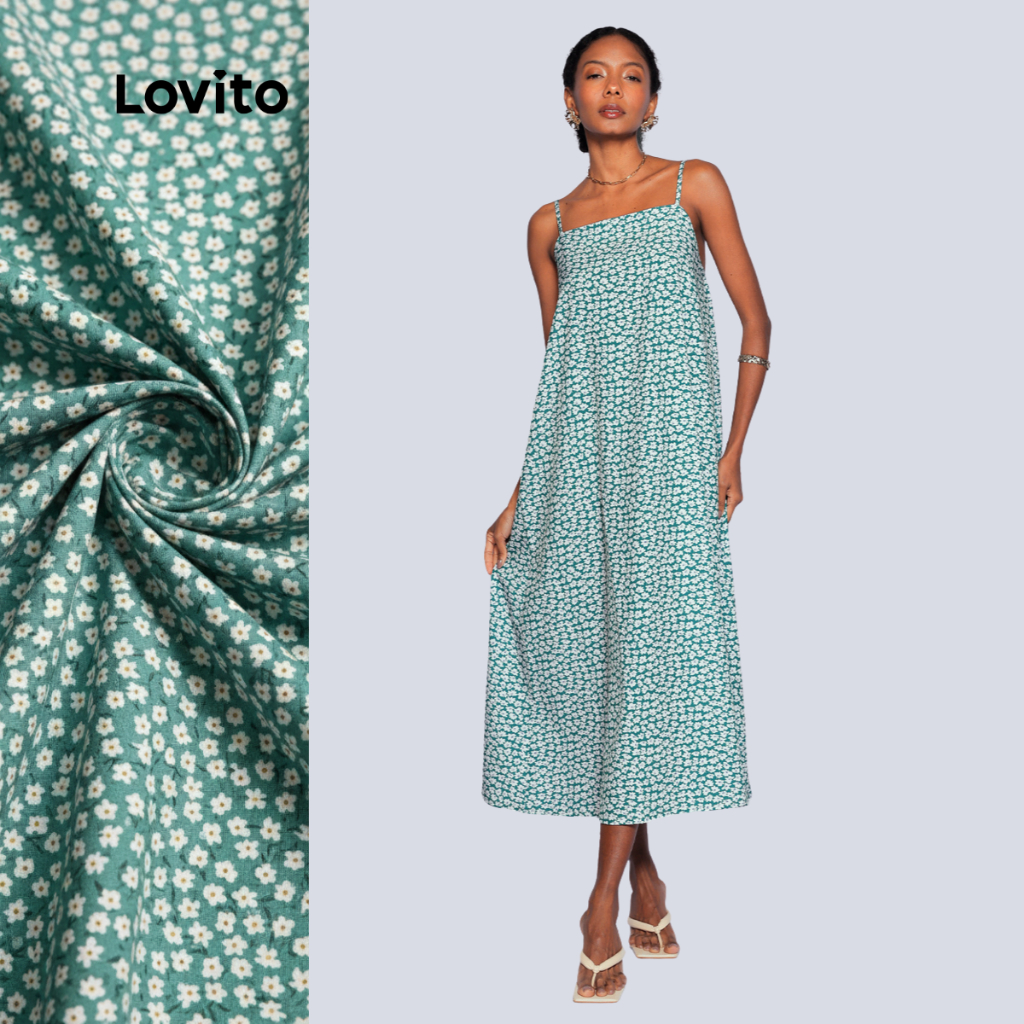 Lovito Vestido Floral Elegante Feminino LB634BRL664 em Oferta na Shopee