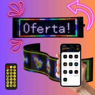 Painel Letreiro de LED RGB Programável e Flexível 60x12 Com Controle DIY pelo Celular 5V em Oferta na Shopee
