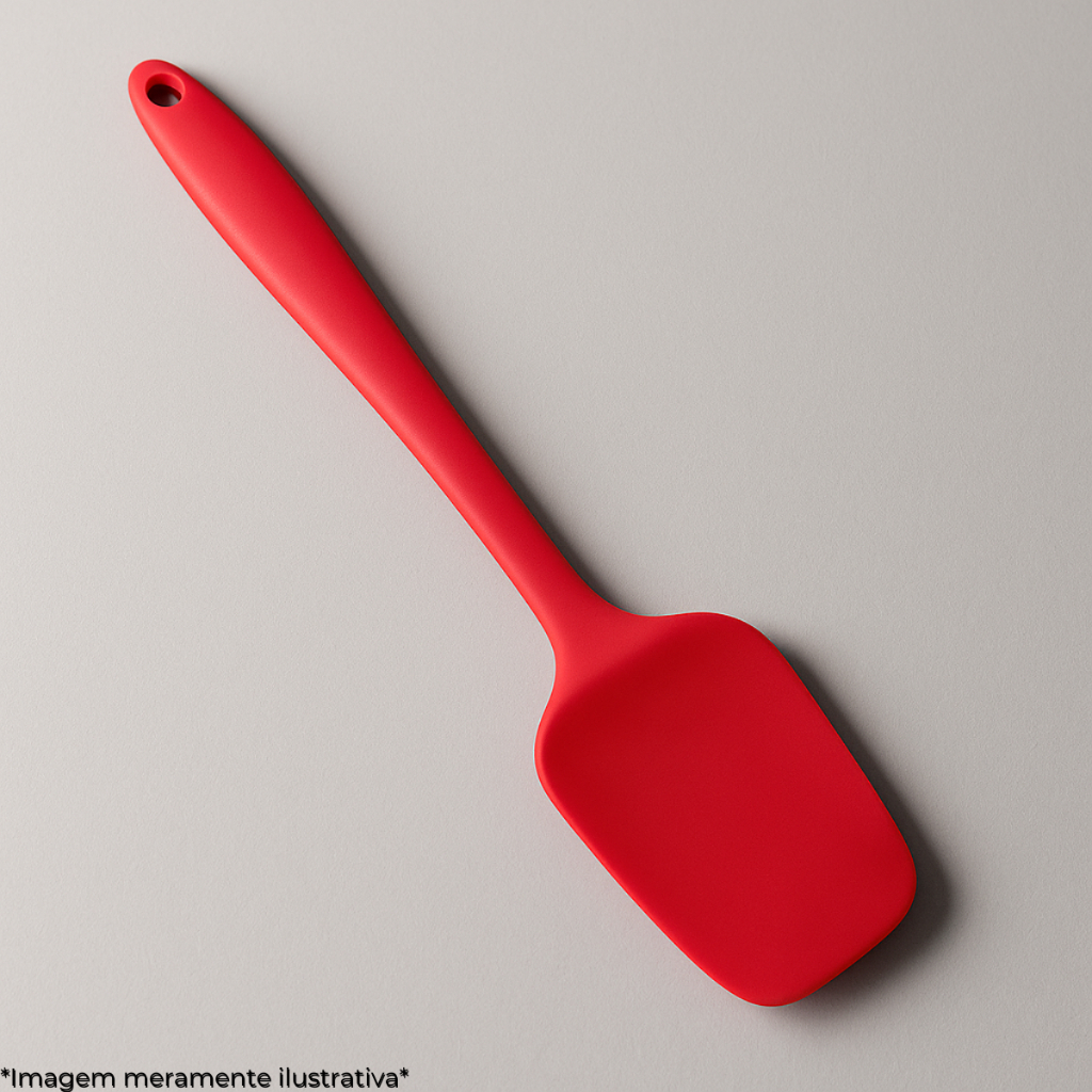 Espátula De Silicone Vermelha Culinária 28,5cm Uny Home Cozinha Confeitaria Utensílio Antiaderente