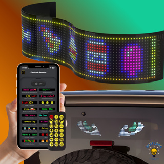 Painel Letreiro Programável DIY pelo Celular LED RGB Flexível Com Controle 60x12 5V em Oferta na Shopee