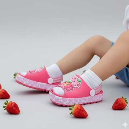 Sandália Slide Moranguinho Infantil Baby Antiderrapante fofo Delicado para Escola com Meia em Oferta na Shopee