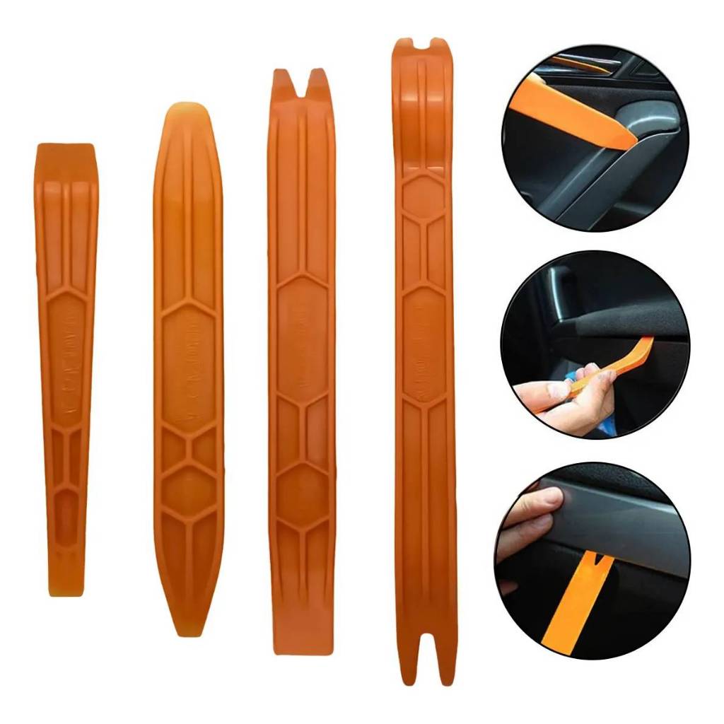 Kit 4 Espátulas Nylon Automotivo Painel Moldura Forro Rádio Para Desmontagem