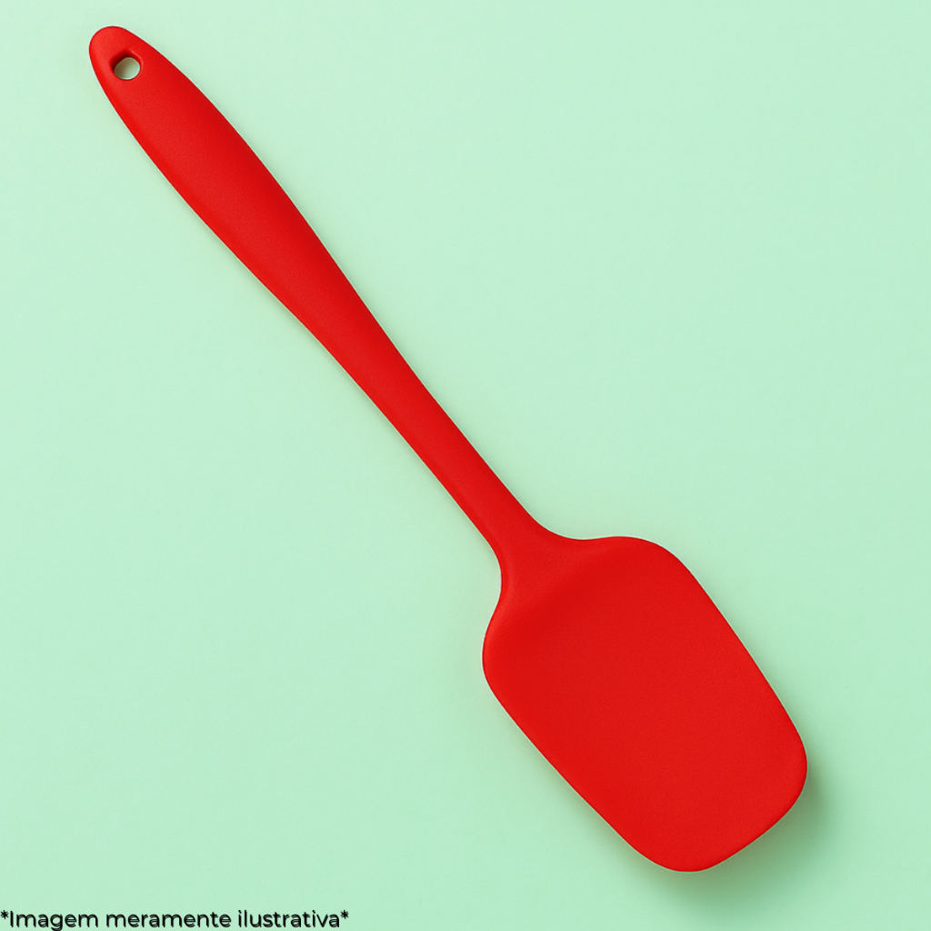 Espátula De Silicone Vermelha Uny Home 28,5cm Culinária Cozinha Confeitaria Utensílio Resistente