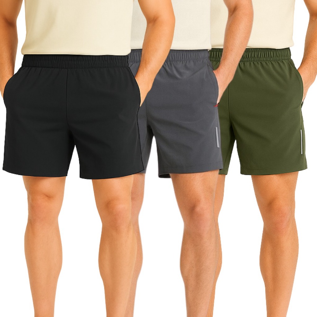 Kit 3 Bermudas Sport Masculinas P ao GG – Leves, Modernas e Confortáveis