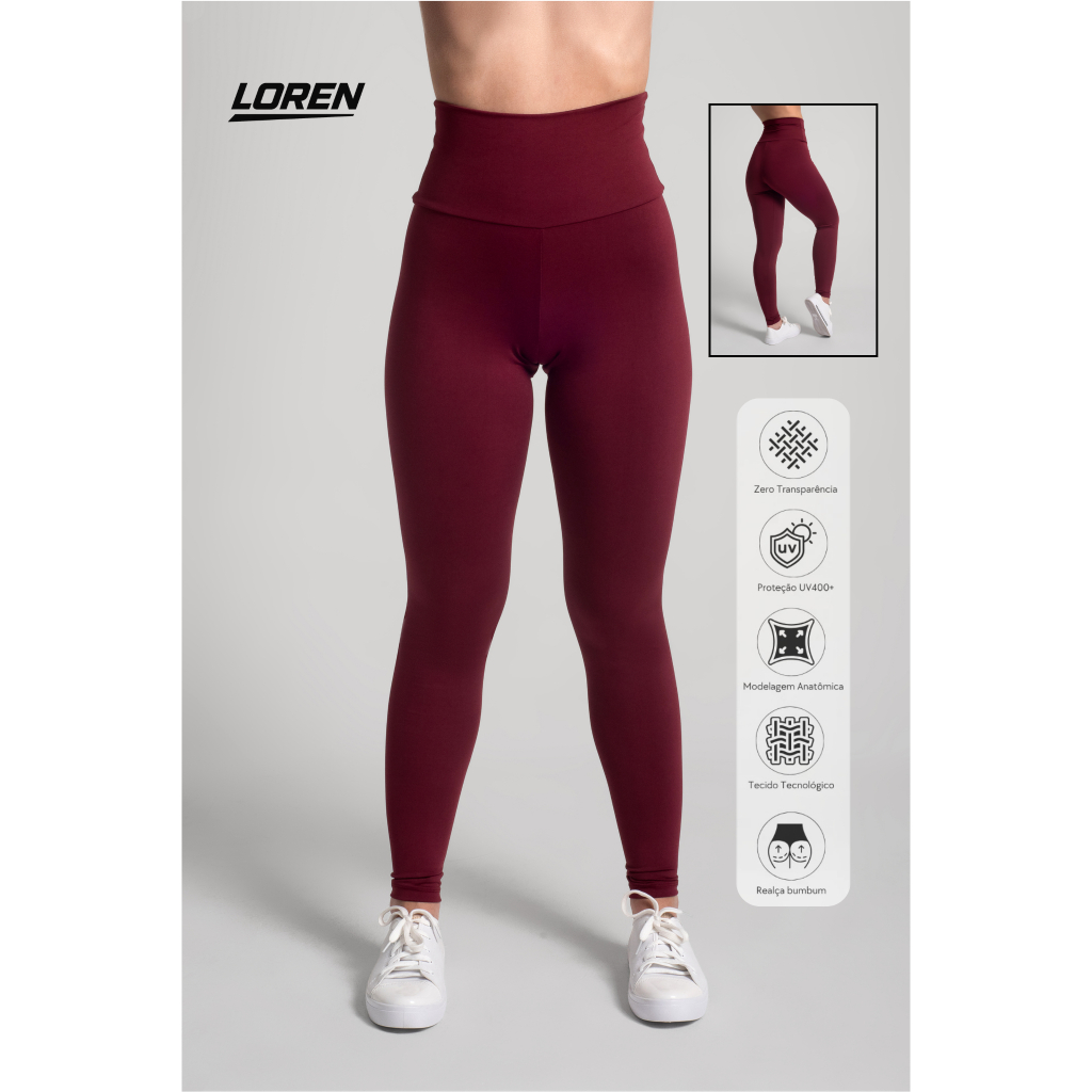 Calça Leg Feminina Cintura Alta Zero Transparência Calça Leg Fitness Conjunto Academia