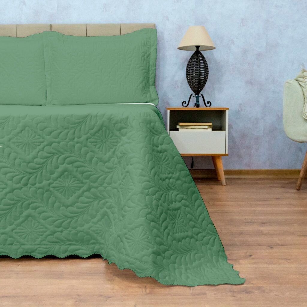 Kit Camili Queen 3 Pçs Colcha C/ Aba Americana Cobre Leito Dupla Face Matelado em Oferta na Shopee