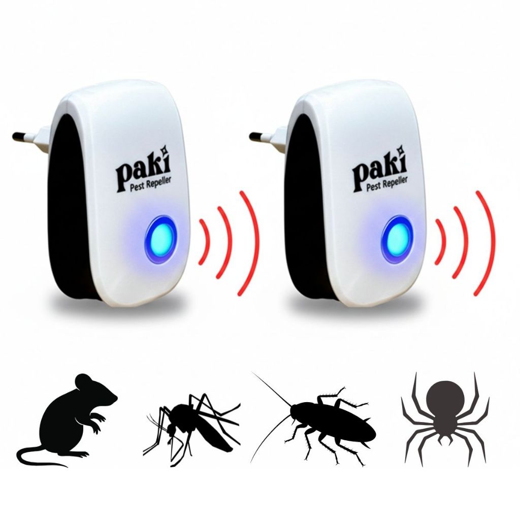 Kit 2 Repelente Ultrassônico Tomada Paki Espanta Insetos Mosquitos Formigas Barata Sem Veneno Bivolt em Oferta na Shopee