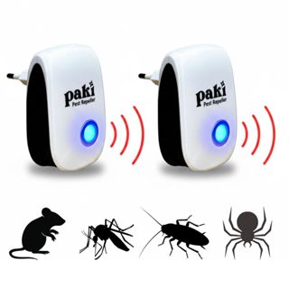Kit 2 Repelente Ultrassônico Tomada Paki Espanta Insetos Mosquitos Formigas Barata Sem Veneno Bivolt em Oferta na Shopee