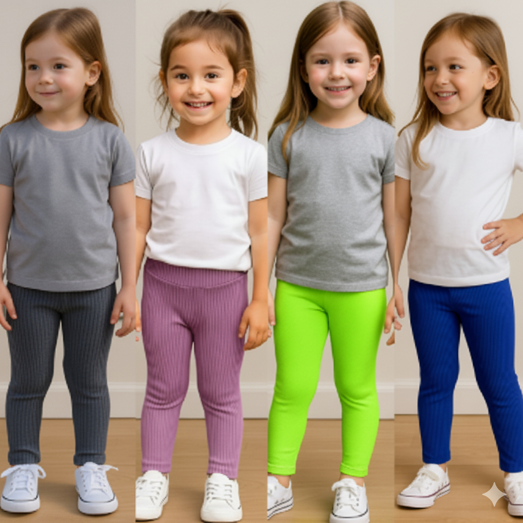 KIT 04 CALÇAS INFANTIL FEMININA CALÇA INFANTIL MENINAS CALÇA INFANTIL ESCOLA BRINCADEIRAS PASSEIOS