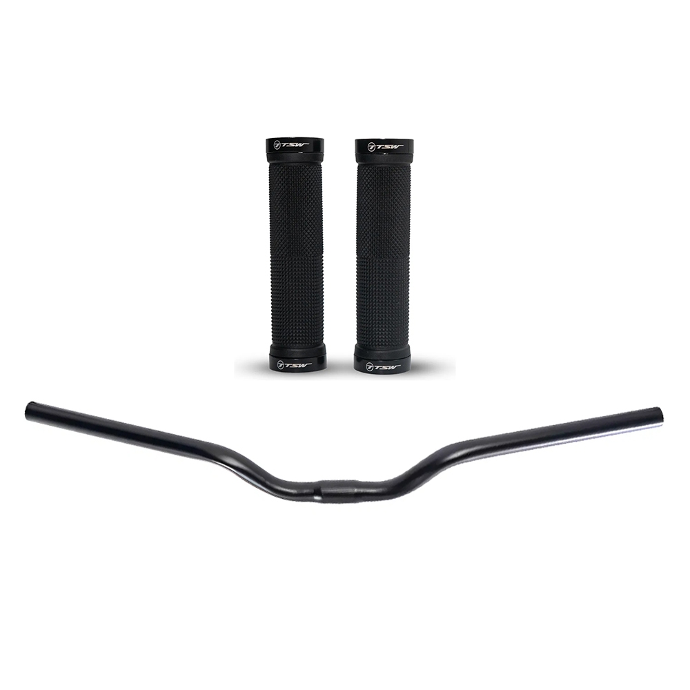 Guidão X-time Rise Bar 680mm + Par De Manoplas Tsw Alumínio
