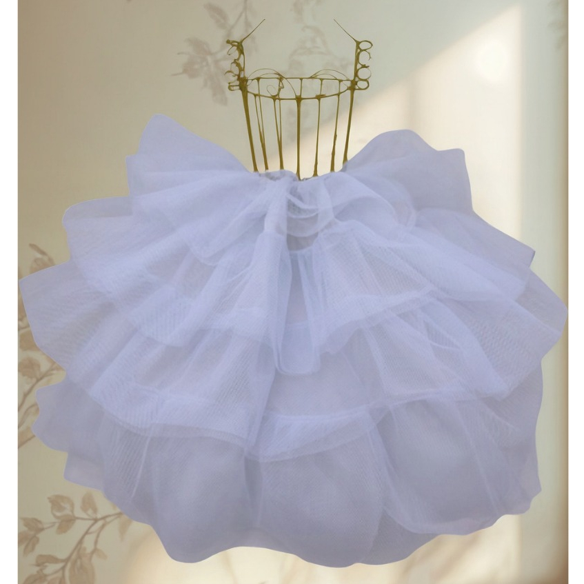Saiote Infantil Bebê Tule Branco para Vestido de Festa Volume Daminhas Batizados Ensaios em Oferta na Shopee