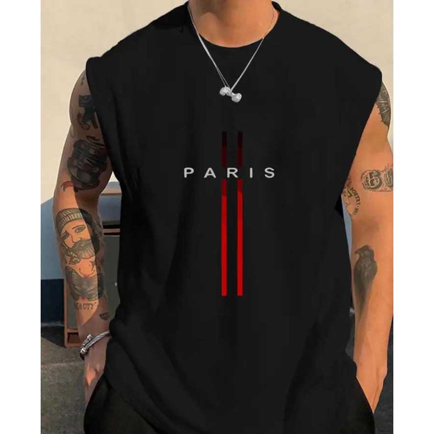 Regata Machão Paris Meio Camisa Cavada Algodão Masculina Casual Treino Esporte Casual Regata Machão Paris Meio Camisa Cavada Algodão Masculina Casual Treino Esporte Casual