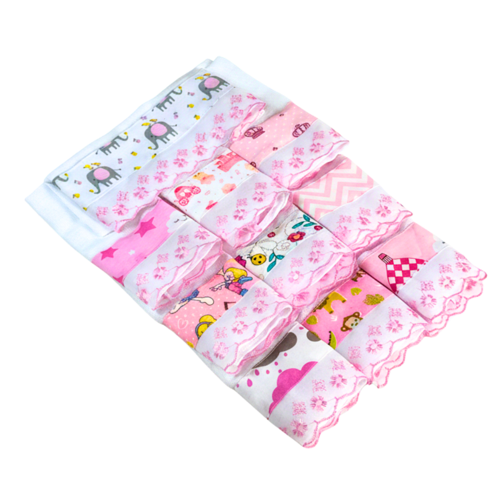 Kit 5x Babete Fraldinhas de Boca Pano de Boca Para Bebê Bordada Modelo Luxo 100% Algodão em Oferta na Shopee