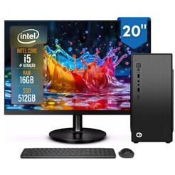 Computador Completo 2Eletro Top Intel Core i5, 16GB RAM,512GB, Bivolt, Monitor 20" LED - CD2E-0114TO