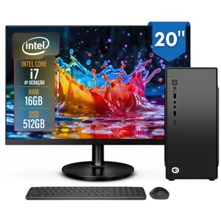 Computador Completo 2Eletro Top Intel Core i7, 16GB RAM,512GB, Bivolt, Monitor 20" LED - CD2E-0117TO em Oferta na Shopee