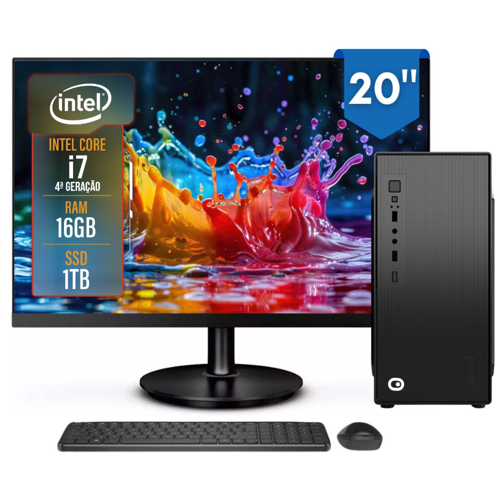 Computador Completo 2Eletro Top Intel Core i7, 16GB RAM, 1TB, Bivolt, 20" LED - CD2E-0118TO em Oferta na Shopee