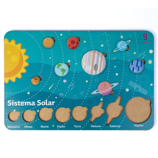 Brinquedo Infantil de Encaixar Sistema Solar em Madeira Pedagógico Educativo - Montessori