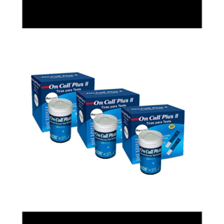 tiras de glicemia para diabetes on call plus II com 50 tiras/100 tiras/150 tiras/200 tiras em Oferta na Shopee